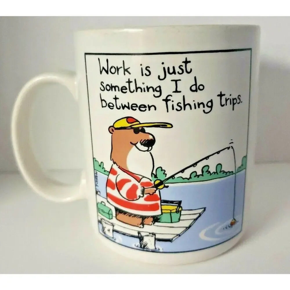 Hallmark Shoebox Greetings Coffee‎ Mug - Fishing Bear- 1987